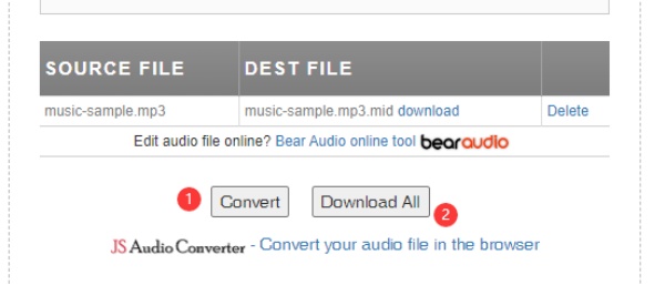 Конвертер файлов MP3 в Midi Bear