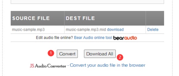 Konverter MP3 til Midi Bear File Converter