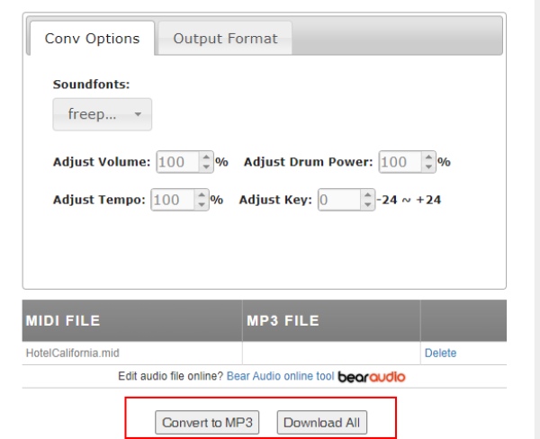 Convertiți în MP3 în Bear File Converter