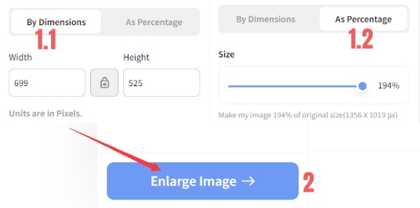 使用 Image Resizer 在線放大圖像