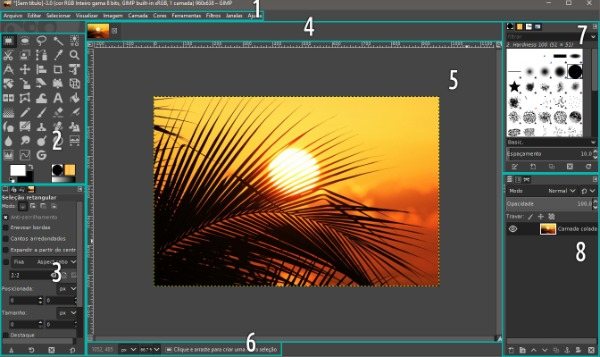 Interface do Gimp