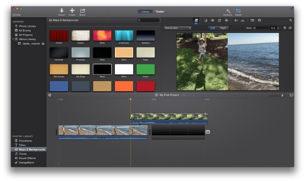 Interface iMovie