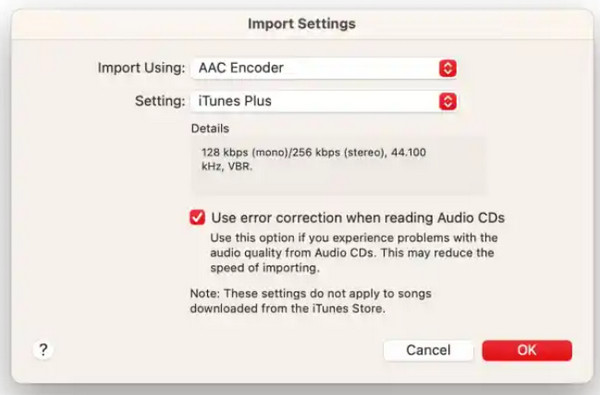 iTunes Import Settings