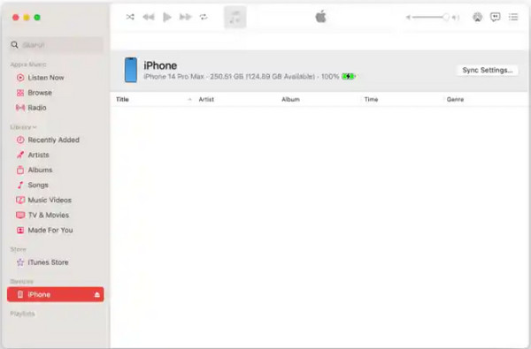 الشريط الجانبي لـ iTunes iPhone