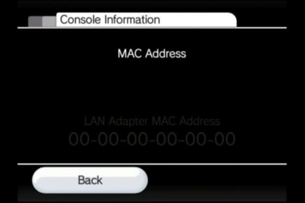 Mac Address Wii