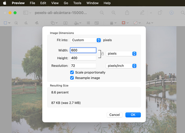 Resize Images with Preview