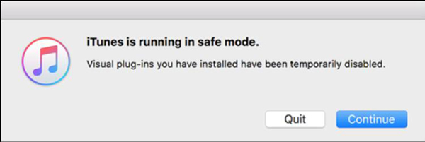 Run iTunes in Safe Mode