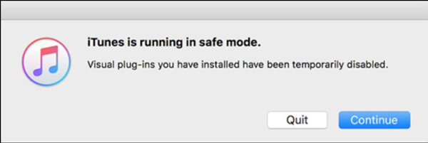 ITunes को सेफ मोड में चलाएं