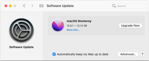 Mettre à jour la version Mac OS