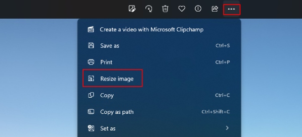 Muuta kuvan kokoa Windows Photosissa