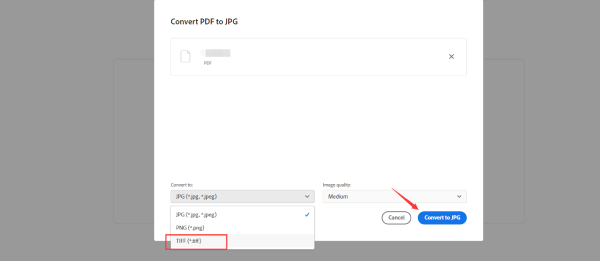 Adobe Acrobat Online Converter PDF para TIFF