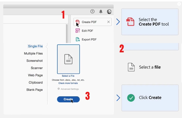 Adobe Acrobat Reader DC แปลง TIFF เป็น PDF