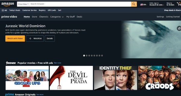 Amazon Prime Interface