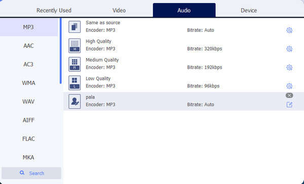 Format AnyRec Gabungkan MP3