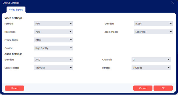 AnyRec Output Settings Export