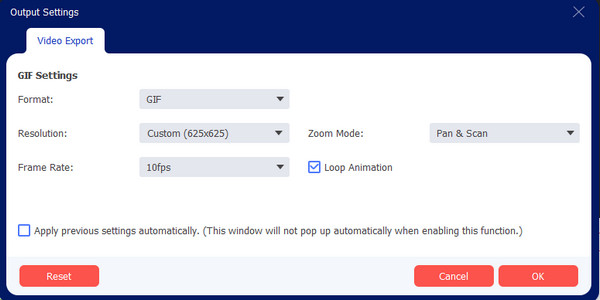 AnyRec Output Settings Merge GIF