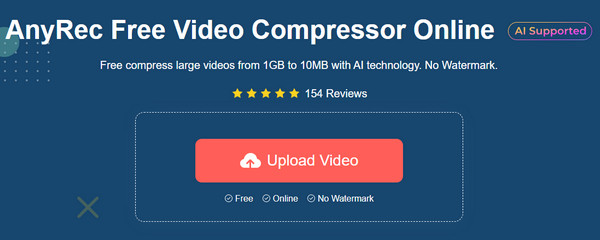 AnyRec Video Compressor อัปโหลดวิดีโอ