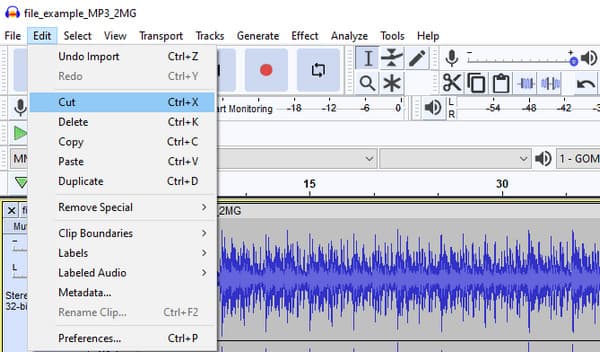 Audacity leikkaus