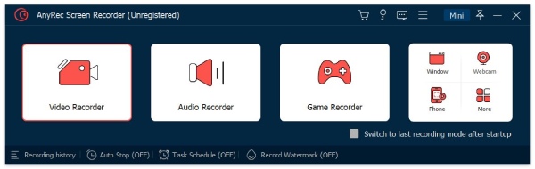 Выберите видеорегистратор AnyRec Mouse