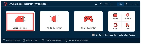 वीडियो रिकॉर्डर AnyRec चुनें