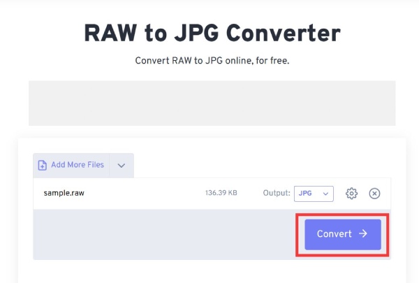 Covert Raw till JPG med Freeconvert