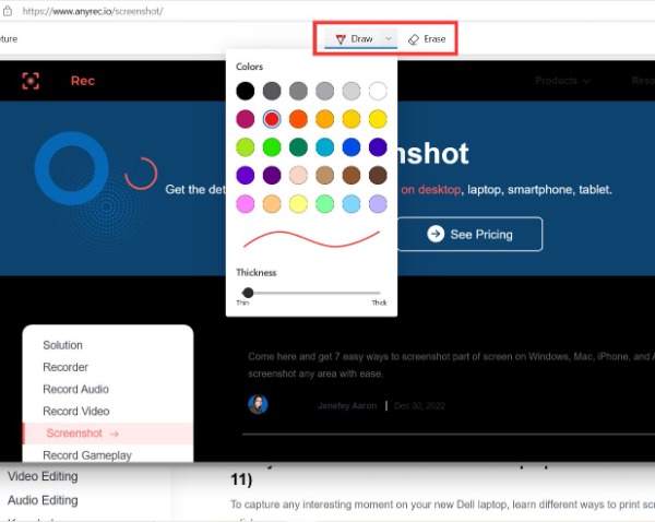 Edit Petikan Skrin Microsoft Edge