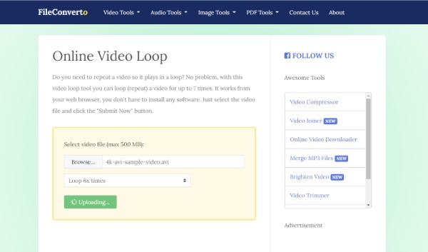 FileConverto オンライン ビデオ ループ