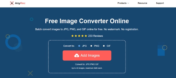 Convertidor de imágenes gratuito en línea AnyRec