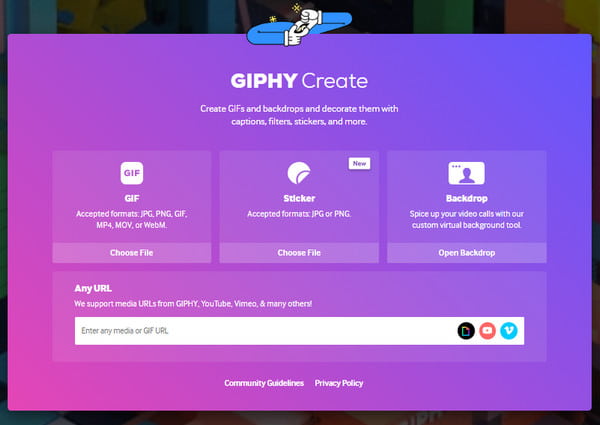 Giphy إنشاء GIF