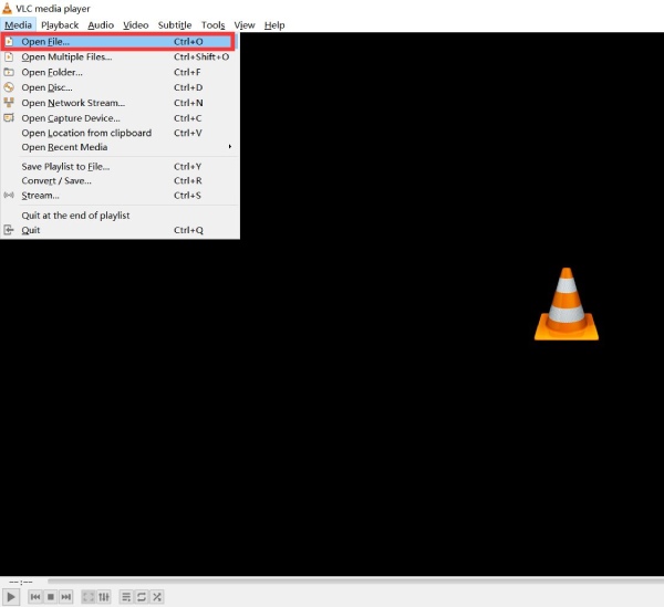 افتح ملف VLC