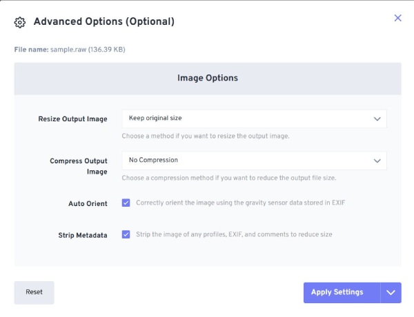 Redimensionner et compresser l'image Freeconvert