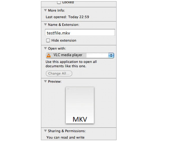 VLC Mac Apri con