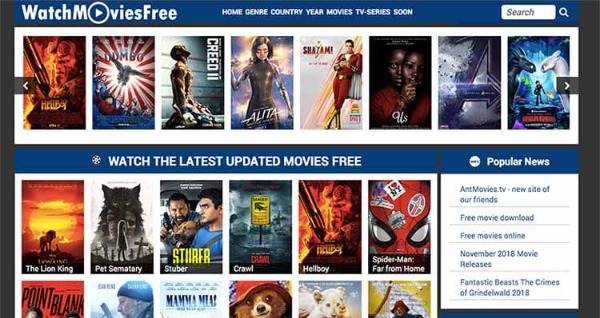 Watchmoviesfree Interface