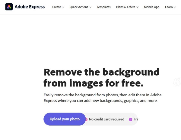 Interface Adobe Express