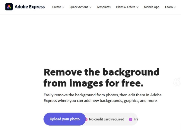 Интерфейс Adobe Express