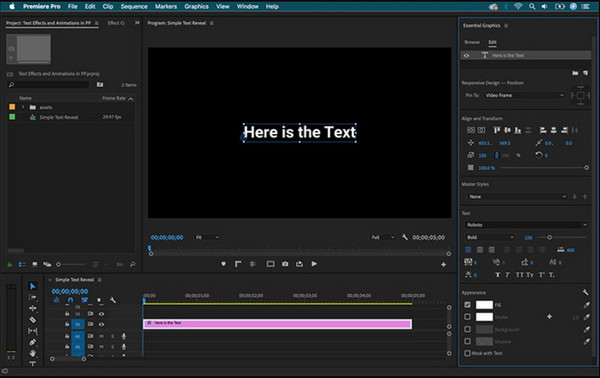 Adobe Premiere Type Tool