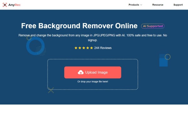 AnyRec Free Background Remover Online rozhraní