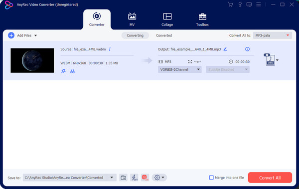 AnyRec บันทึกเพื่อแปลงทั้งหมด