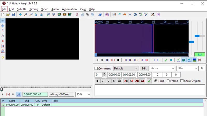 Fare clic su File per aggiungere sottotitoli