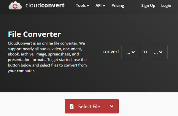 Cloudconvert Selecteer Bestand