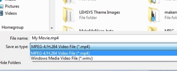 Tukar WLMP kepada MP4 Windows Movie Maker