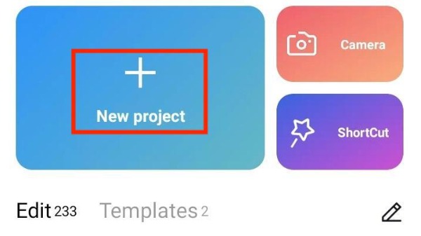 צור CapCut חדש לפרויקט