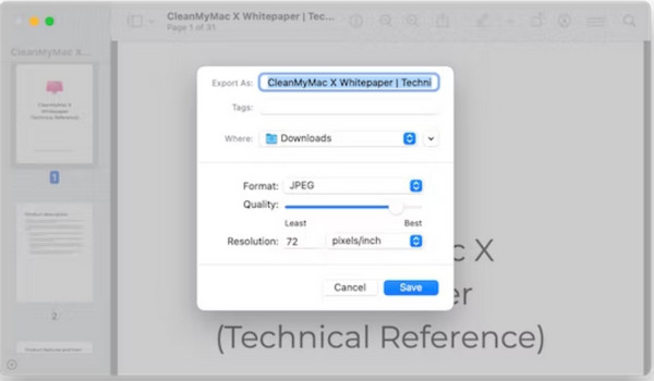 Speichern im Mac-Vorschauformat