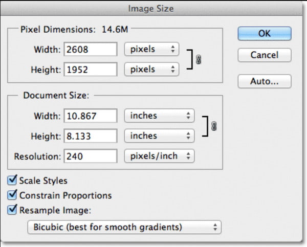 Taille de l'image Photoshop