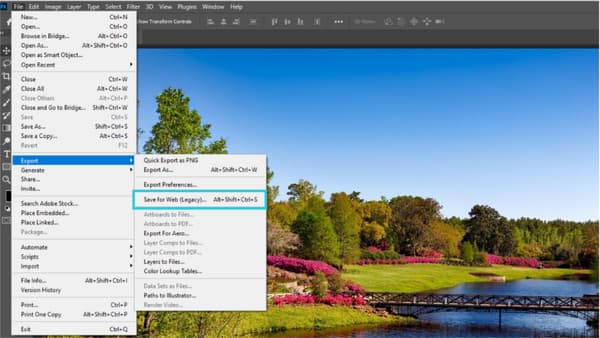 Photoshop Enregistrer pour le Web