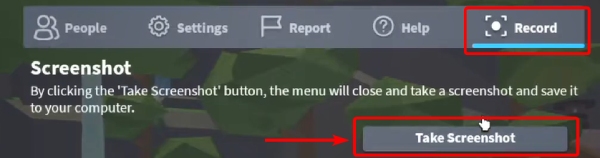 Roblox Record and Take Screenshot Button