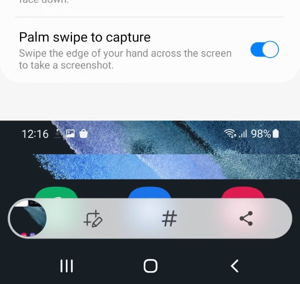 Samsung Screenshot-instelling