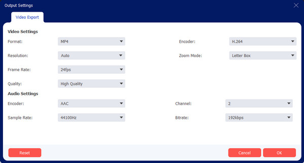 Configuración de salida de AnyRec