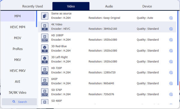 AnyRec Format tilpasset profil