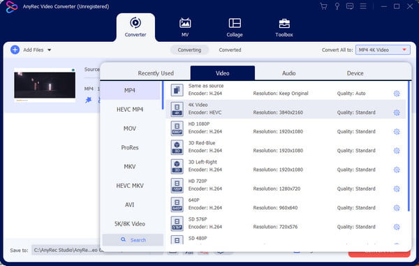 AnyRec Format Destination Convert